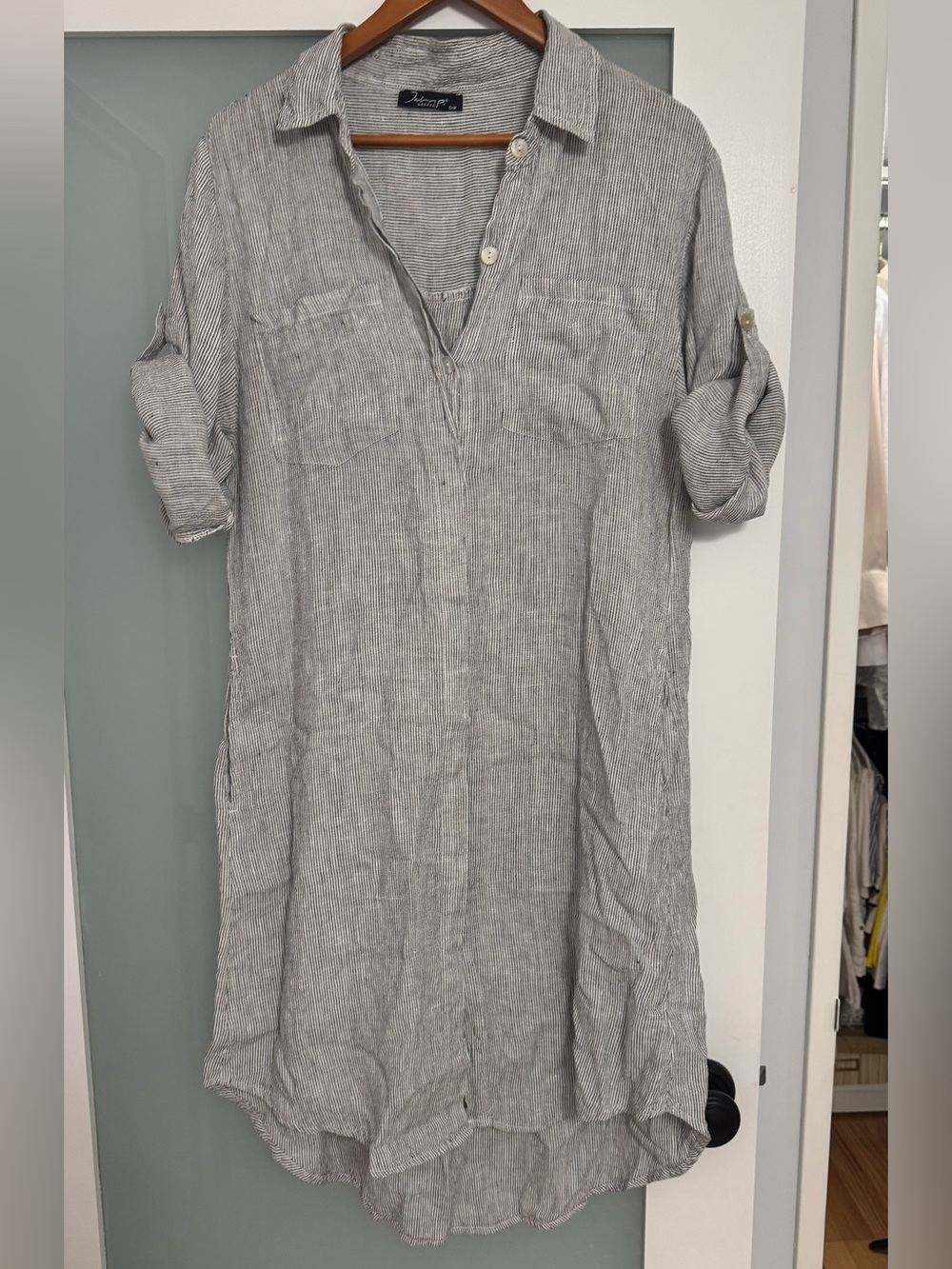 Lightweight Striped Linen Tunic Dress | Made in Greece